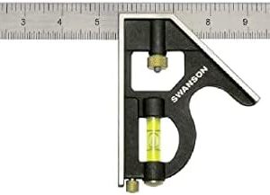 Swanson Tool Co TC132 12-Inch Combo Square with Cast Zinc Body, Stainless Steel Ruler and Brass Bolt